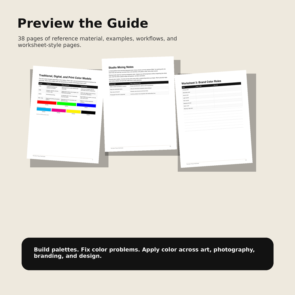 The Color Theory Field Guide — A Practical Reference for Artists, Designers, Photographers & Creators